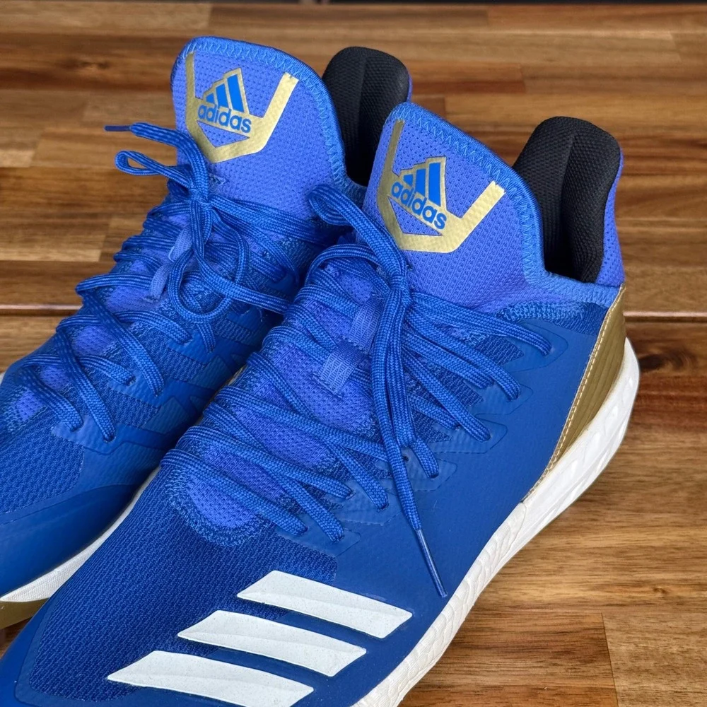 Adidas Adizero Afterburner 4 Baseball Cleats Royal Blue Gold CG5149 Mens 12.5